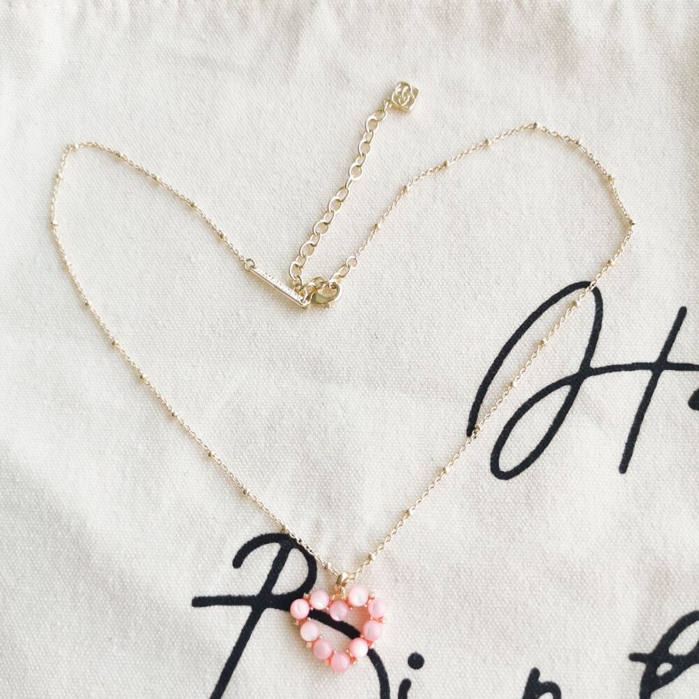 Kendra Scott Short Necklace - Ashton Heart - Blush Ivory Mother-of-Pearl Gold - Picture 3 of 4